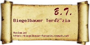 Biegelbauer Terézia névjegykártya